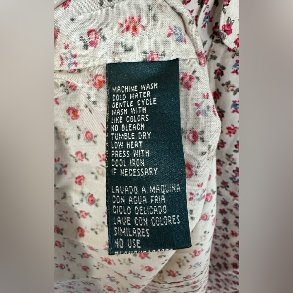 Lauren Ralph Lauren women’s 100% cotton Floral Button-Up Shirt size large - Picture 6 of 7